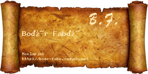 Boér Fabó névjegykártya